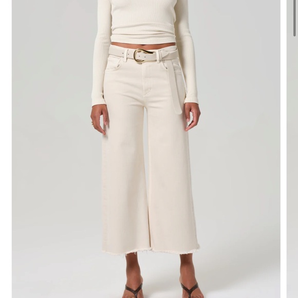 Citizens of Humanity Lyra High Rise Crop Wide Leg Jeans in Almondette NWT Sz 32 - Picture 2 of 13